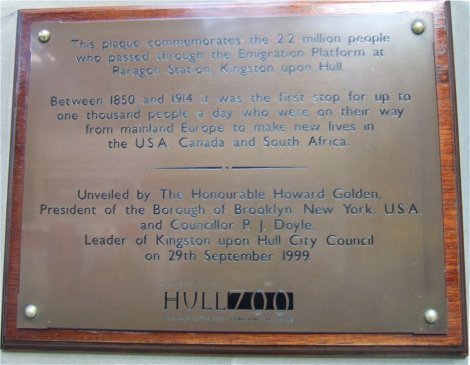 Hull station plaque